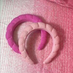 Pink and Light Pink Padded Headbands get ready with me